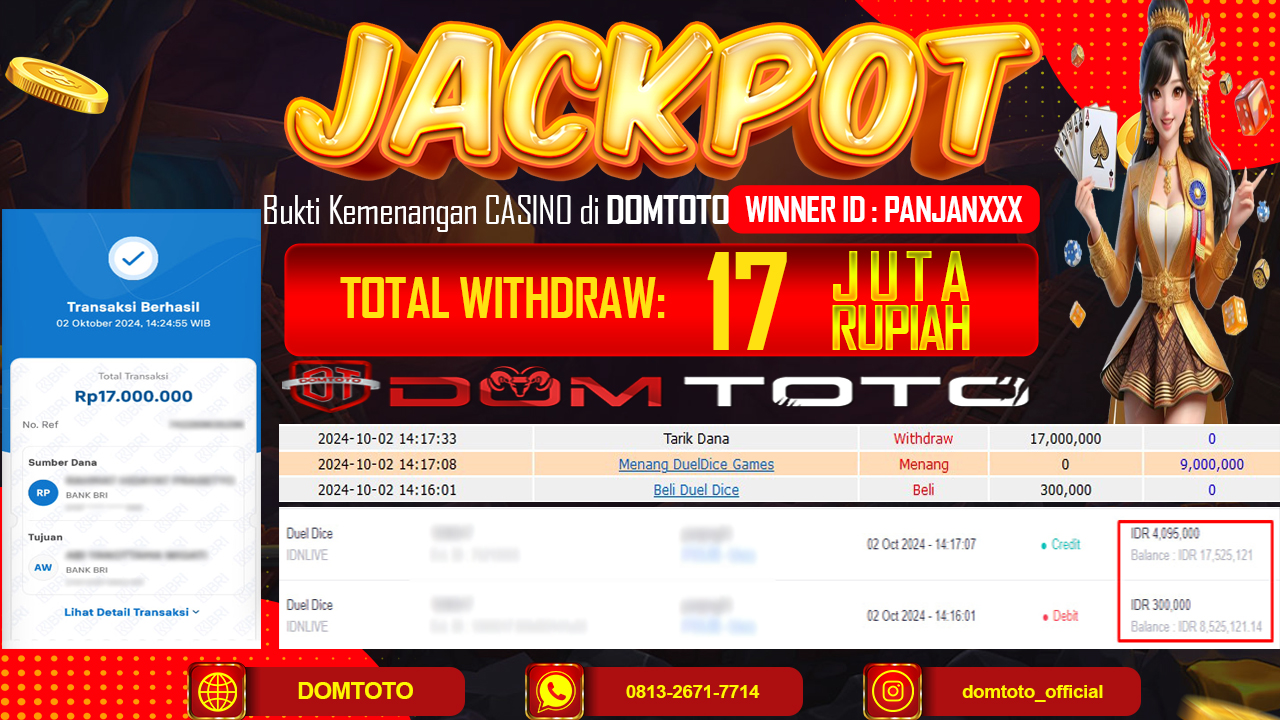 JACKPOT CASINO DUELDICE 02 OCTOBER 2024